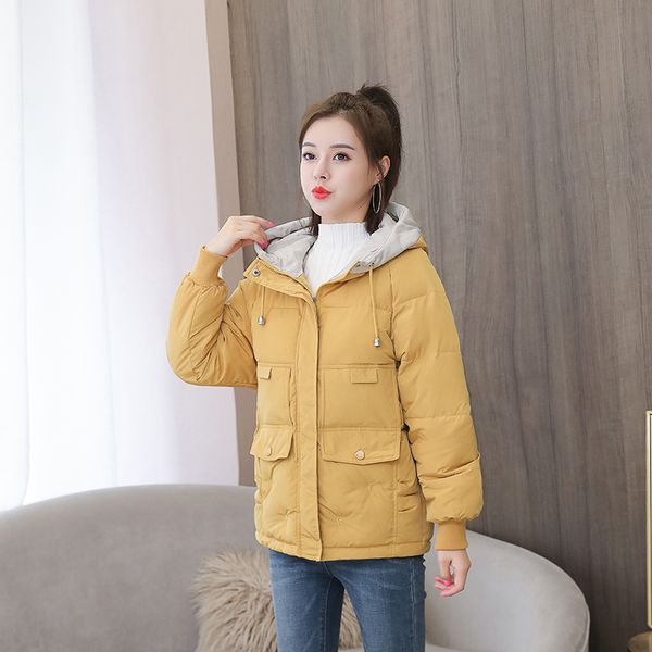 

2021 new women's jackets oversized solid female winter thick cotton padded casual outwear coat 08vw, Black