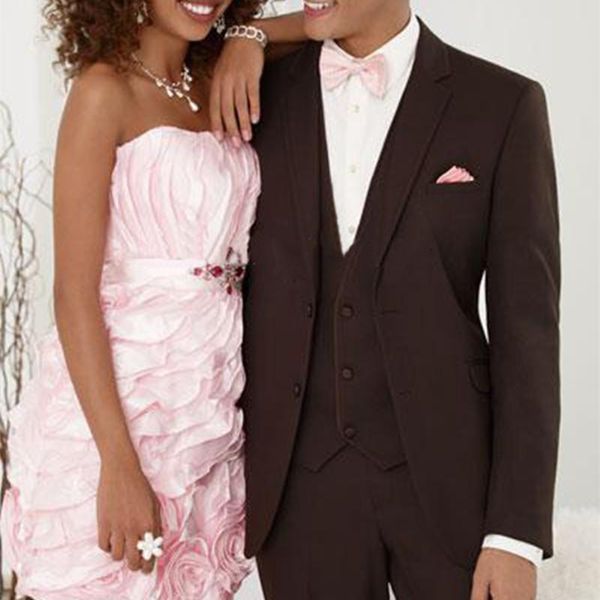 

men's suits & blazers dark brown notch lapel 2 buttons men bridegroom man wedding suit 2021 latest design formal tuxedos (coat+pnats+ve, White;black