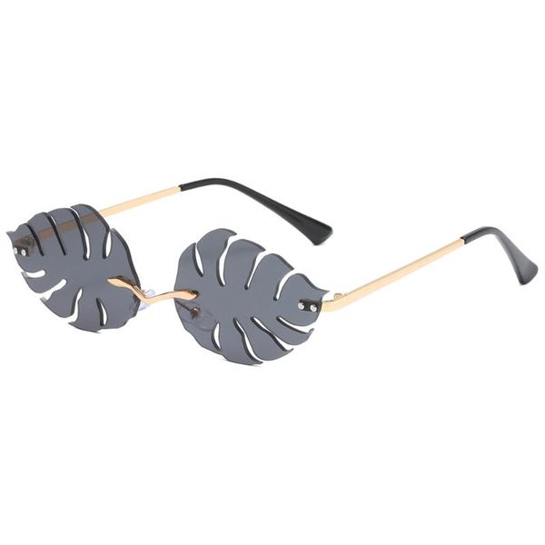 

sunglasses veshion leaf shape oval vintage women candy color fashion male sun glasses rimless metal frameless retro party beach, White;black