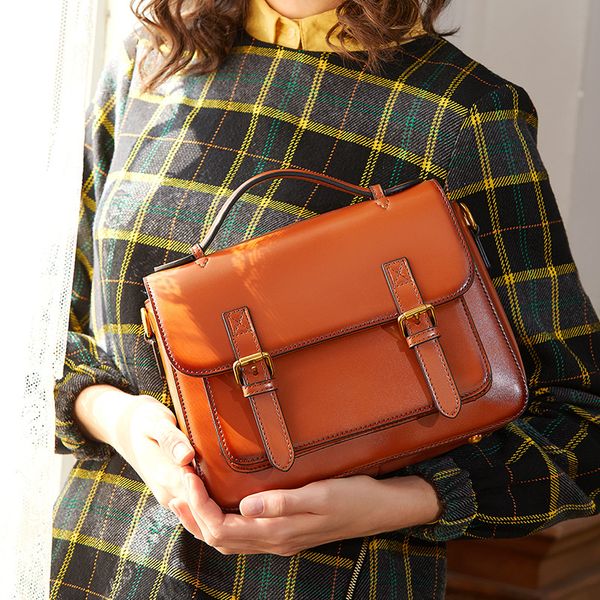 

european vintage fashion style women bag casual split leather shoulder crossbody bags thicken cowhide women messenger bags