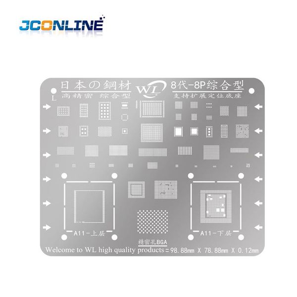 

wl bga stencil for 8 8p 7 7p 6s 6sp 6 6p motherboard ic chip bga reballing stencil kit