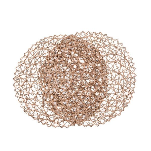 

2pcs cup pads rural table hollow mat round woven dining pads hand made for pgraphic prop tablewares wmtiiv bdesybag