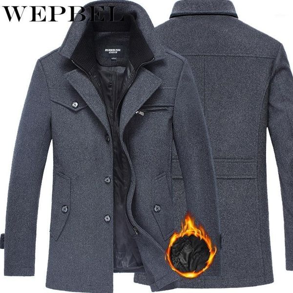 

wepbel winter jacket men trench coat for men autumn and winter coat warm wool slim fit thick warm jacket1, Tan;black
