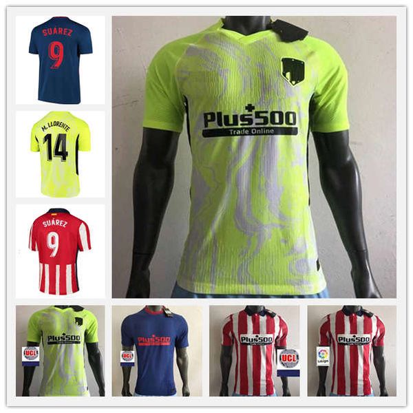 

player version thai 20 21 joao felix atletico de madrid soccer jerseys league koke madrid saul correa thomas lemar 2020 football shirts, Black;yellow
