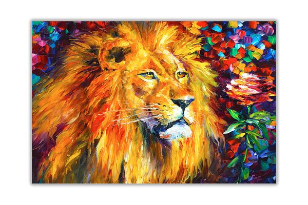 

lion by leonid afremov canvas art home decor handpainted &hd print oil paintings on canvas wall art pictures for living room 201007