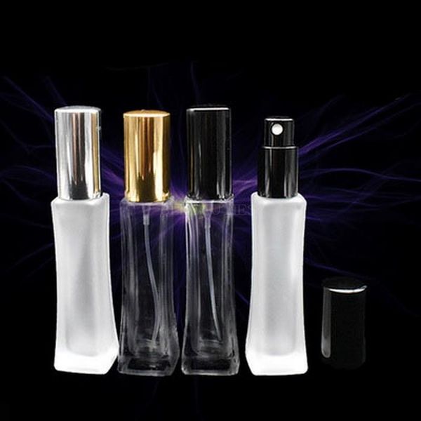 

50pcs/lot empty clear frosted glass perfume bottle spray women makeup container atomizer parfum vial 30ml