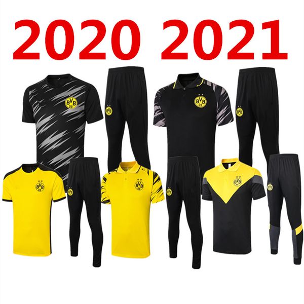 

20 21 dortmund football jersey 2020 2021 sancho brandt haaland men's jersey short sleeve polo suit, Black
