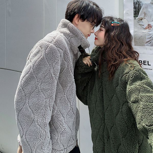 

2021 men's autumn thin new lamb long hair jacket male youth wear nkdl, Black;brown