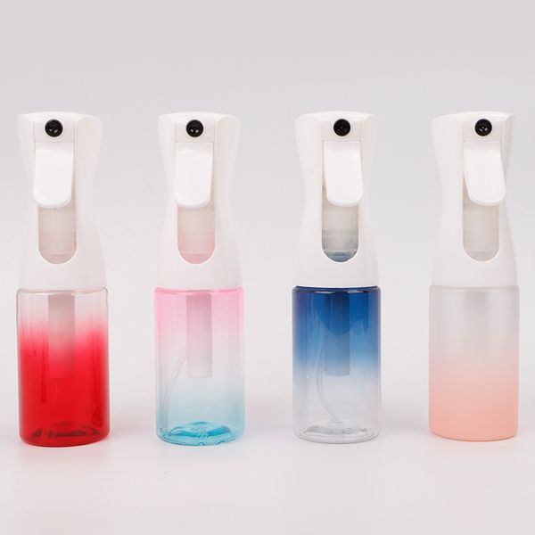 Farbverlauf, 200 ml, transparentes PET, wiederverwendbar, 300 ml, feiner Sprühnebel aus Kunststoff, Alkohol-Salon-Dauerhaar-Sprühflaschen