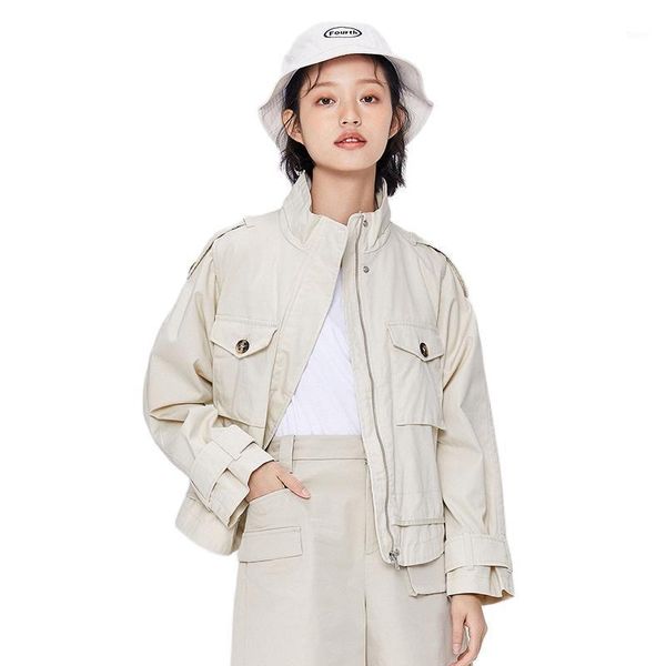 

semir jacket women 2020 autumn new pink casual sweet ladies korean version loose short jackets for woman1, Black;brown