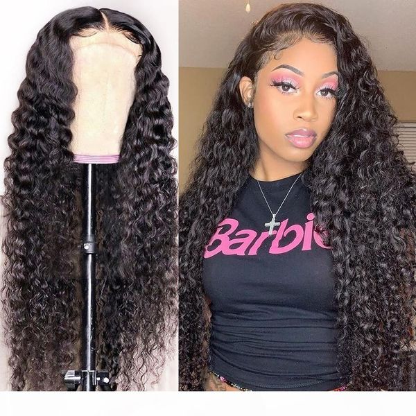 

glueless фронта шнурка человеческих волос парики deep wave парик шнурка для женщин curly парик человеческих волос pre щипковых парик hairlin, Black;brown