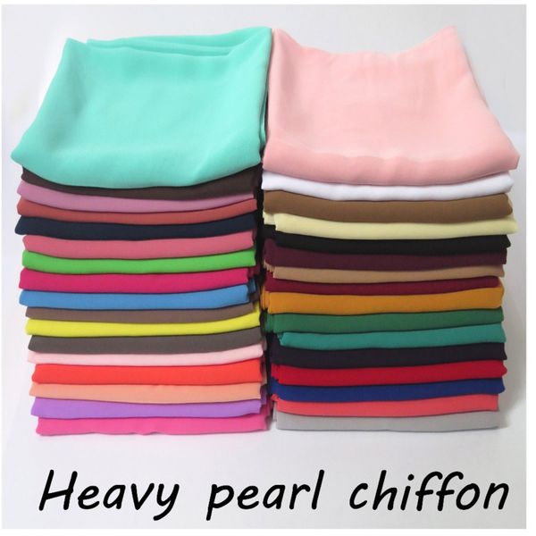 

10pcs/lot pearl bubble chiffon hijab scarf shawl muslim head wrap headband solid plain color heavy fabric 201026, Blue;gray