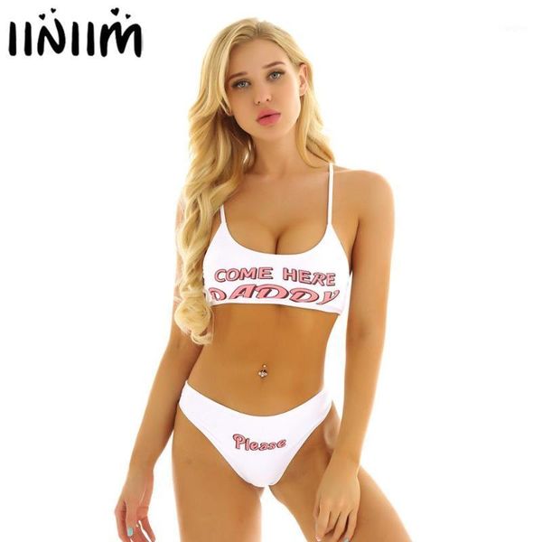 

iiniim womens female summer straps printed mini camisole bra crop with briefs anime costumes streetwear1, White