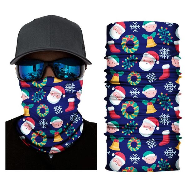 

christmas seamless sports bandana 3d printed bandana scarf men hiking neck gaiter ski cycling balaclava headwear face shield wmthyn, Black