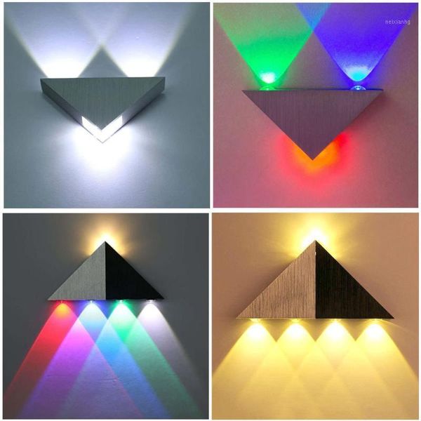 Lâmpada de parede 3W/5W Luzes LED Triângulo Multicolor Alumínio Interior Sala de estar da escada Stage Bedroom Bedro