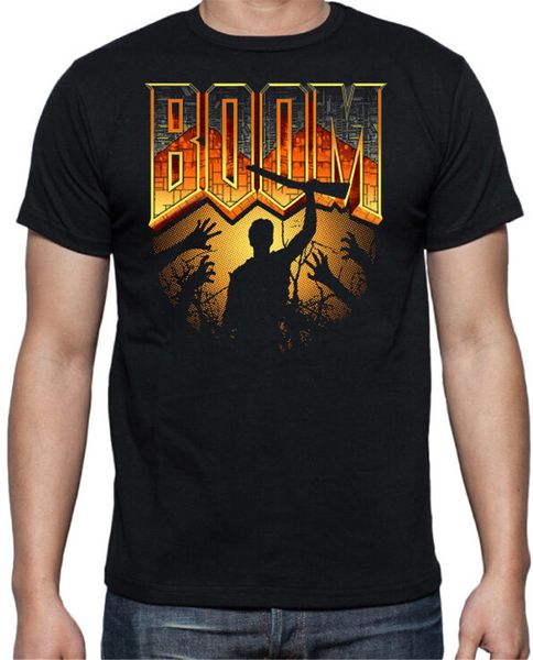 

evil dead doom boomstick funny horror movie arcade video game mens black t shirt cotton customize tee shirt sport hooded sweatshirt hoodie