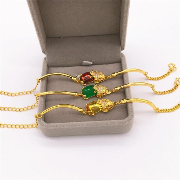 

factory price fashion jewelry copper gold color set with crystal pixiu bracelet for the bride gift, Black