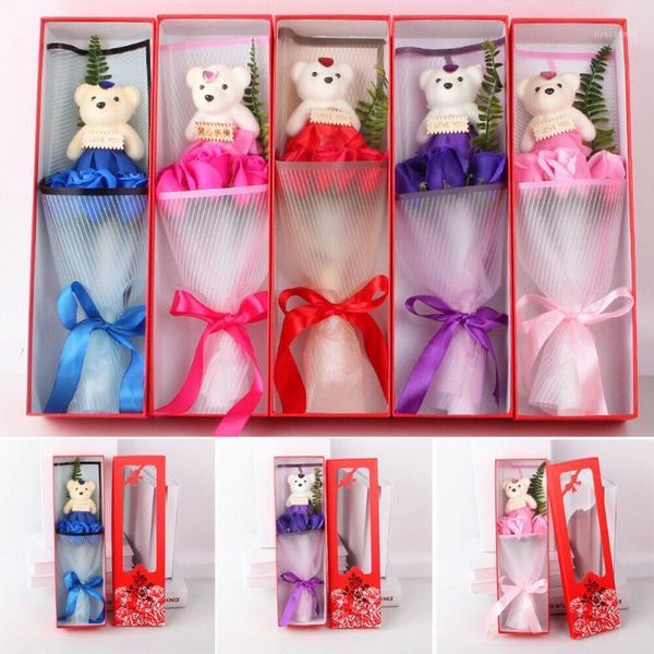 

soap rose flower cute bear teddy bear girlfriend valentine's day gift1