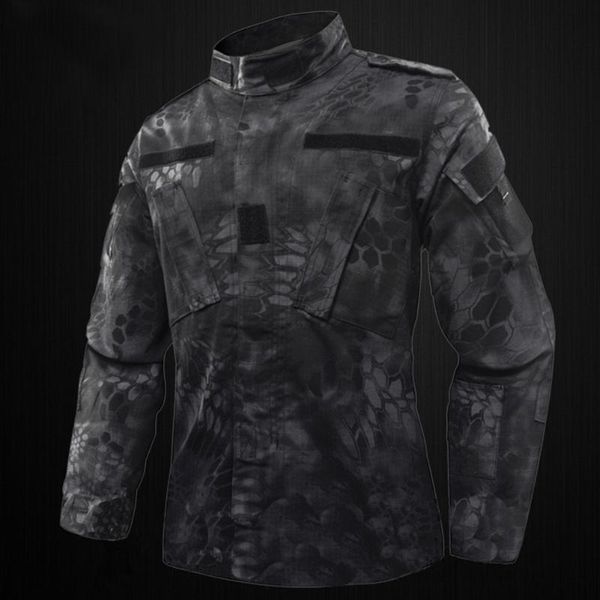 

tactical us ru army camouflage uniform men bdu multicam camo uniform clothing set outdoor jacket + pants, White;black