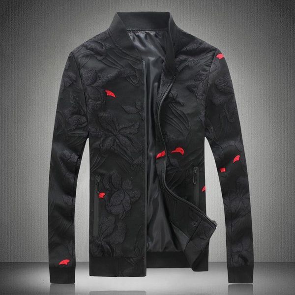 

red black jacquard jacket men 2020 bomer male jacket classic casual elegant men outfit 5xl jaqueta masculina, Black;brown