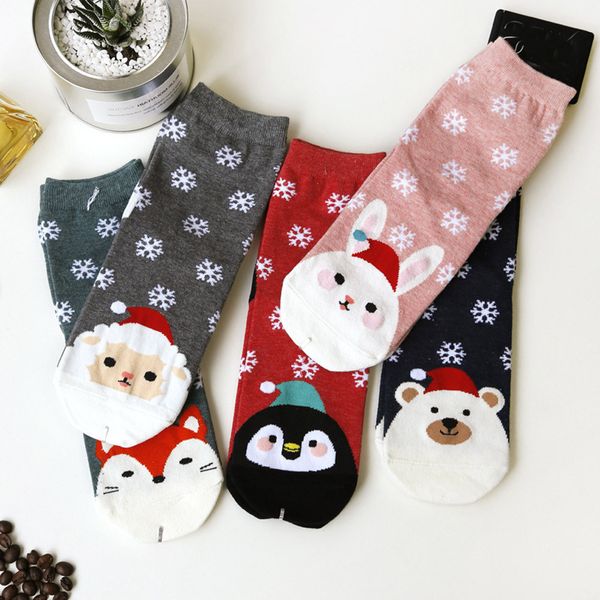 

stereo new women sock winter warm gifts soft cotton santa claus deer xmas christmas socks cute fb