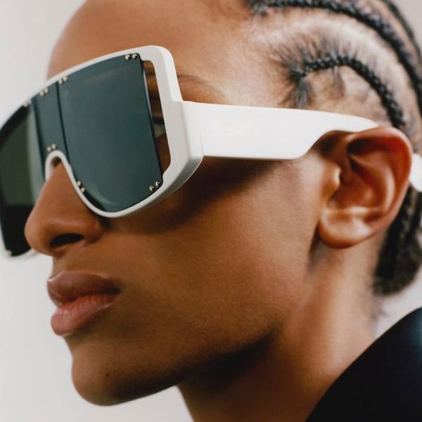 

sunglasses retro oversized frames square men 2021 brand designer women shield gradient sun glasses big shades rivet eyewear, White;black