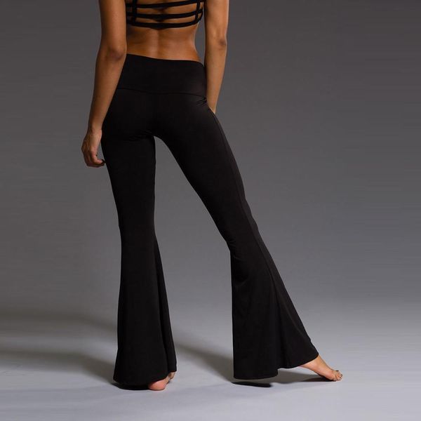 

40# women leggings bell-bottom long trousers skinny flare leggins dance wide leg pants ropa mujer drop shipping, Black