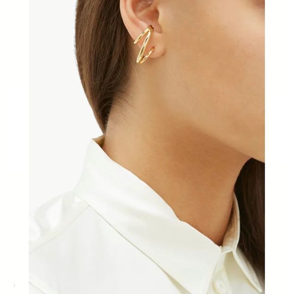 

korean fashion earrings earbone clip multi claw ear titanium steel 18k gold plating, Golden