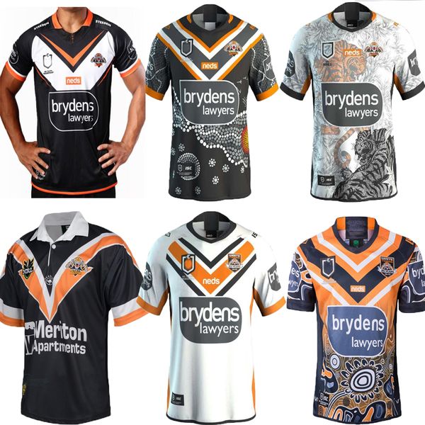 

s-5xl 2020 2021 western tigers home away rugby jerseys shirts 19 20 21 australia rugby wests tigers west tiger rugby shirt black vest shorts, Black;yellow