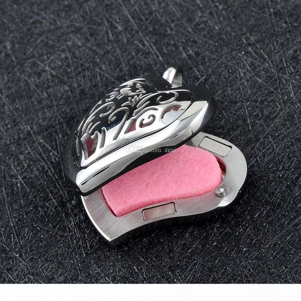 

ijpd0007 heart diffuser essential oil locket stainless steel car aromatherapy pendant necklace pads, Golden;silver