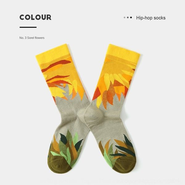 

4c1cu french men's and mid-calf celebrity fashionable socks fashion casual internet women's ins harajuku style yaya fashion brand, Black