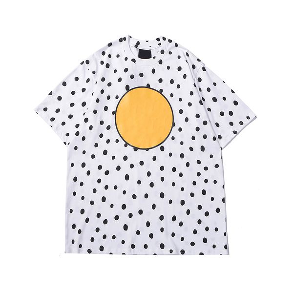 

2022 mens t shirt fashion breathable dot smiley face printed t-shirt womens casual boy street hip hop wear various styles, White;black