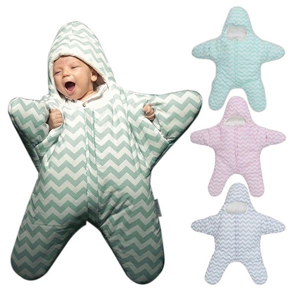 

new cute starfish baby sleeping bag winter babies sleep sack warm baby blanket swaddle sleepsacks dropshipping cool y201009