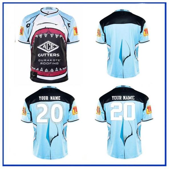 

20 cronulla-sutherland sharks rugby jersey 2019 indigenous jersey rugby league jerseys retro australia maillot de rugby size s--5xl, Black;yellow