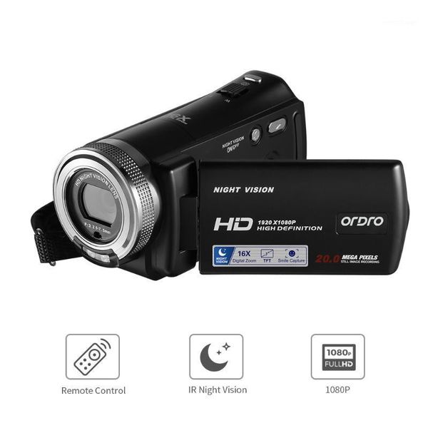 

camcorders ordro hdv-v12 video camera with 16x digital zoom sensor 3.0 inch lcd 1080p hd recording cameras support night vision1