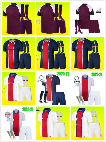 

2020 2021 di maria 11# short sleeve tracksuit mbappe cavani training suit 20 21 verratti 6# t-shirt + short pants football uniform set, Black;yellow