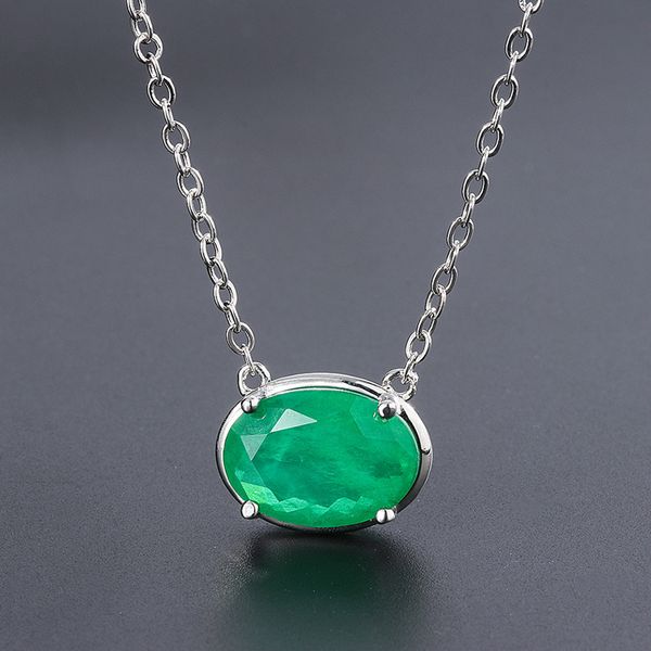 

natural gem stone 10*14mm oval pendants necklace green lapis lazuli tiger eye opal rhinestone jewelry jade necklace womens, Silver