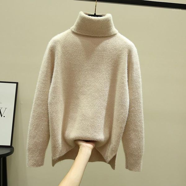 

autumn winter long sleeve pullover sweater women casual solid color turtleneck ladies wool sweater clothes women sweaters1, White;black