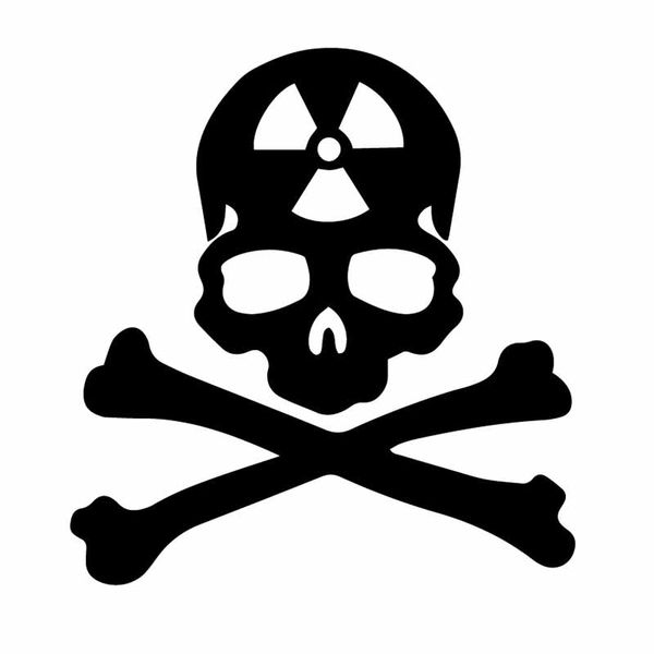

15.8x16.8cm skull radioactive funny vinyl car sticker tail bumper decal c25-0932