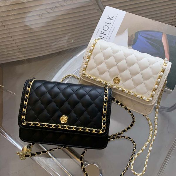 

women's saddle bag new leather rhombus chain handbag trendy fashion shoulder messenger bag flip tote bag