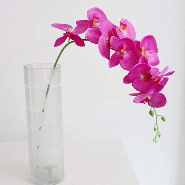 

9 heads artificial butterfly orchid silk flower wedding party bouquet decor1