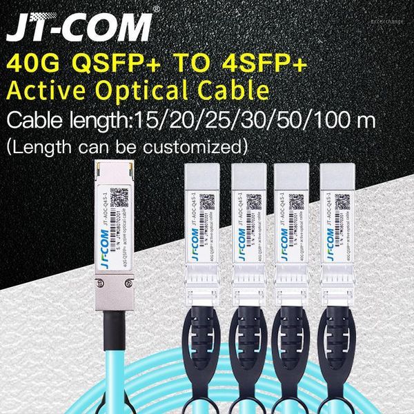 

fiber optic equipment 40g qsfp+ to 4xsfp+ aoc cable 15m 20m 25m 30m 50m 100m mpo sfp module om3om4 active optical support custom length1