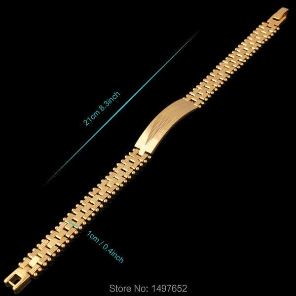 

link chain wide10mm gold filled plated bracelets fashion jewelry mens womens bracelets/bangles wholesalelink, Black