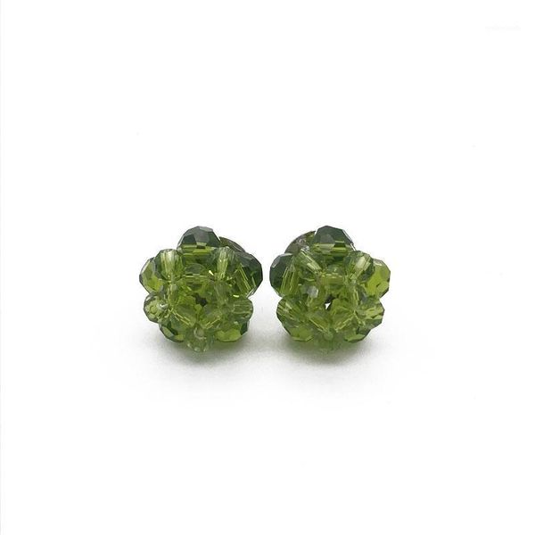 

stud flower earrings acrylic beads colorful gift for gilrs kids women1, Golden;silver