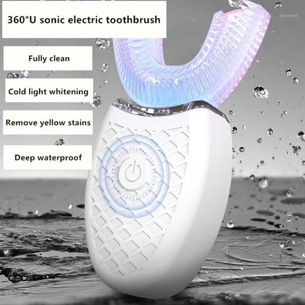 

smart electric toothbrush 360 degree u shape ultrasonic usb wireless charge hands-tooth brush teeth clean massage whitening1