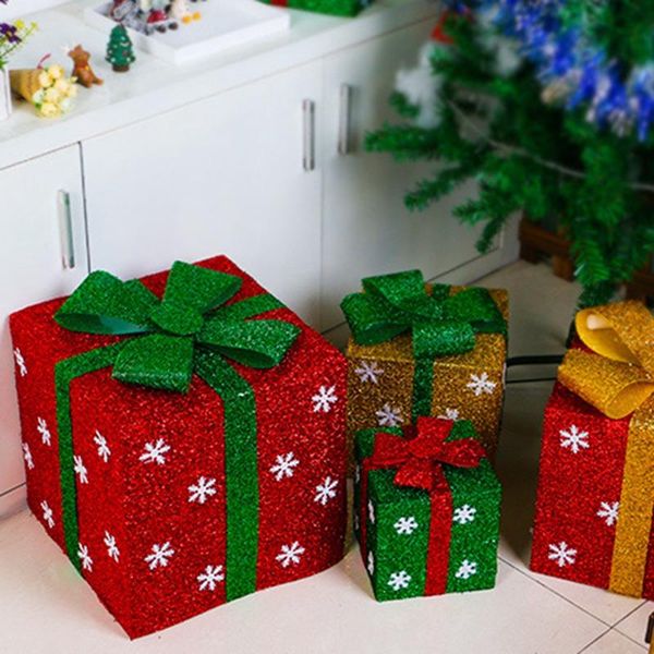 

christmas eve gift box xmas present party favour gift boxes scene decoration snowflake package box