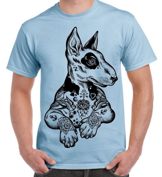 

pit bull terrier with tattoos hipster large print men's t-shirt cotton harajuku hip hop tee shirt sport hooded sweatshirt hoodie