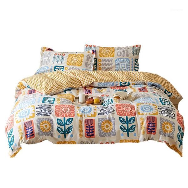 

100% cotton duvet cover geometric striped boho bedding set reversible design grils comforter cover with zipper closure1