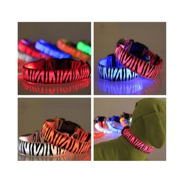 

eco friendly pattern nylon pet led dog collar night safety led flashing glow led pet supplies dog cat wi jllelc bdebag