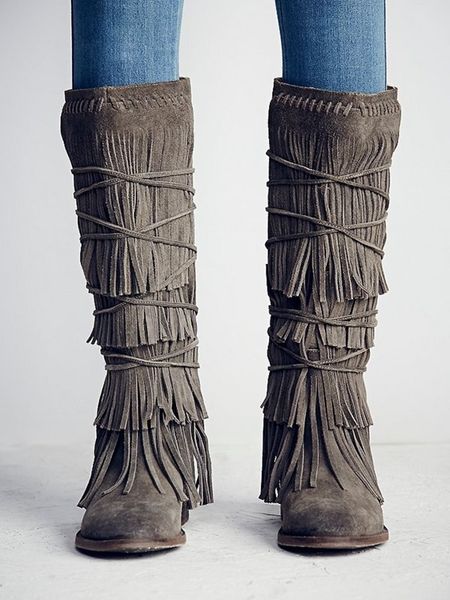 

2020 horse-knee tassel woman high cross-strapped heel off high-quality custom-made retro-style suede shoes ladies eh5x, Black